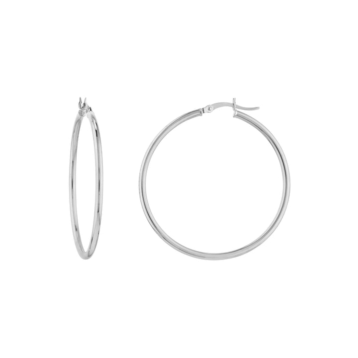 2mm x 40mm Polished Hoop Earrings