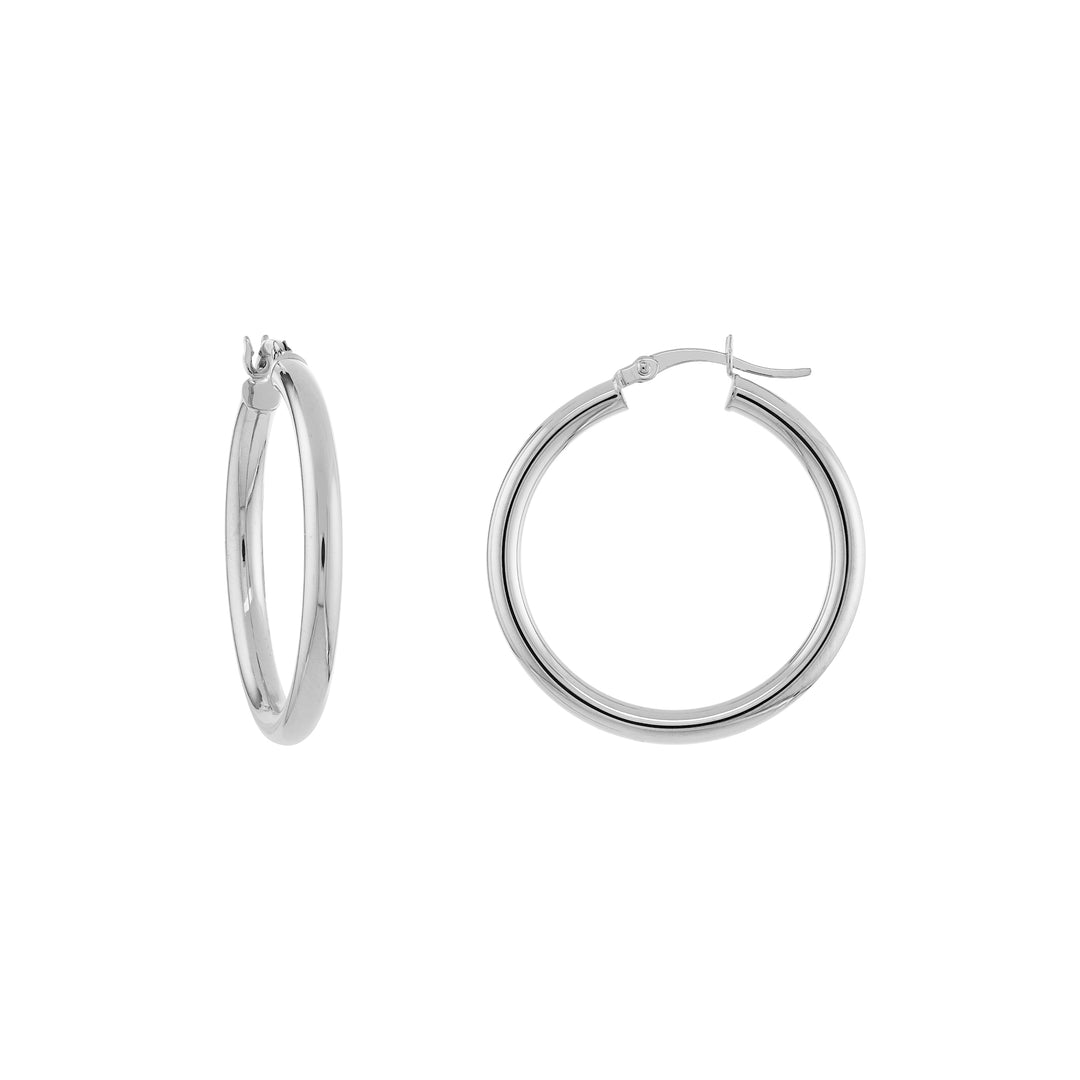 3mm x 30mm Polished Hoop Earrings