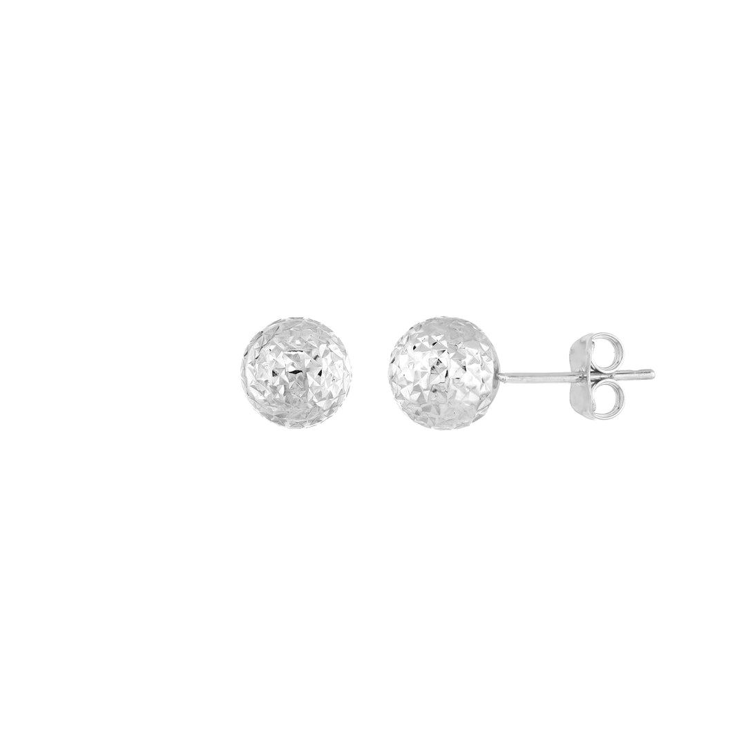 8mm Textured Ball Stud Earrings