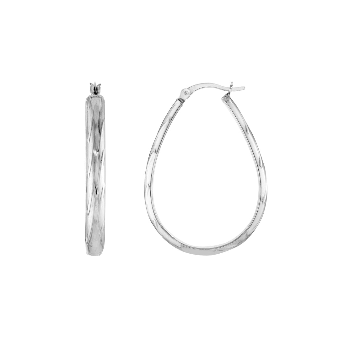 Semi-Twisted Teardrop Hoop Earrings