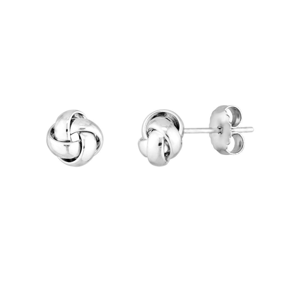 Sterling Silver 4 Loop Love Knot Post Earrings