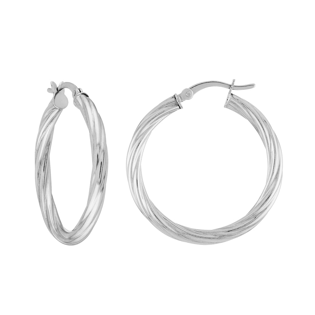 30mm High Polished Basic Twist Hoops