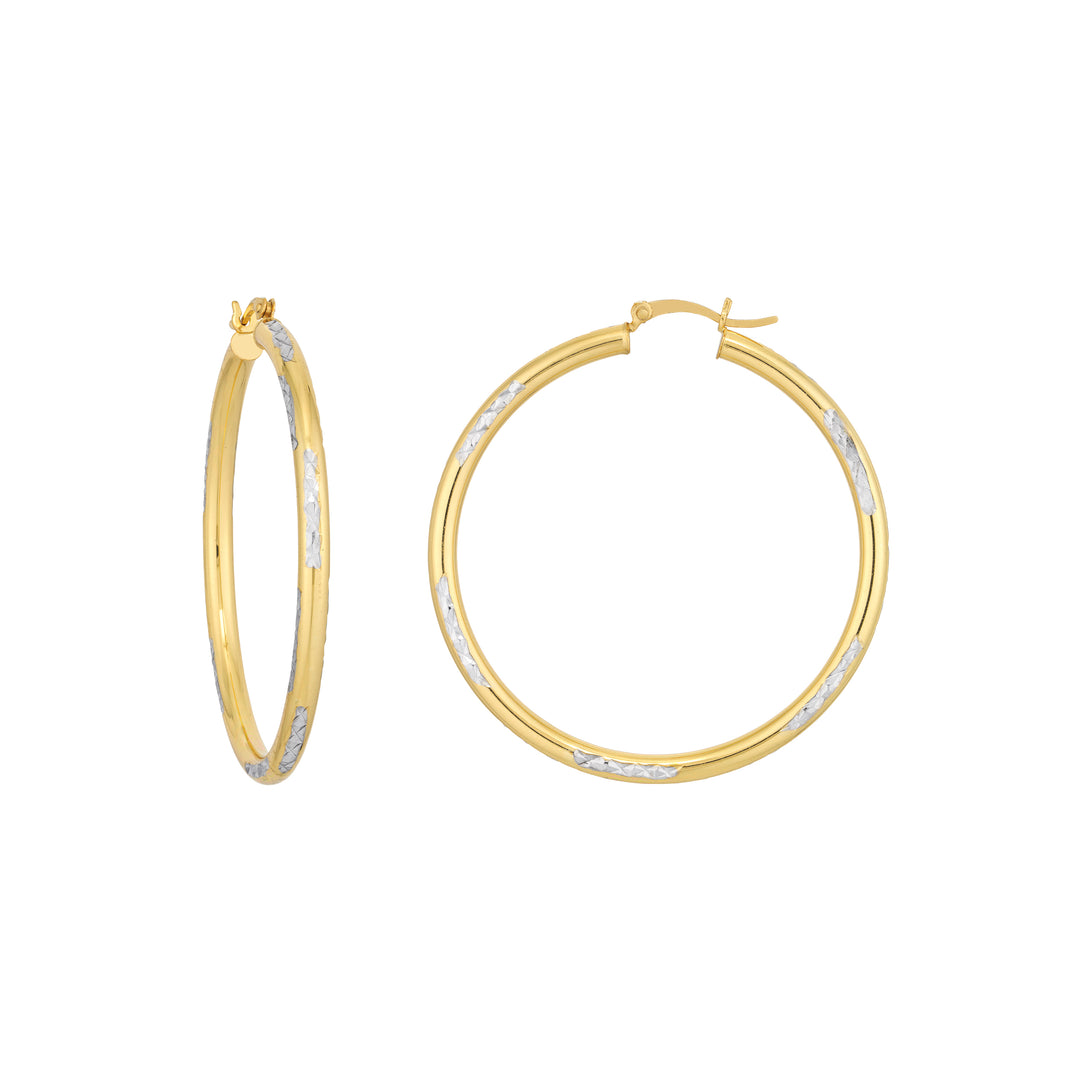 Plated Sterling Silver D/C Hoop Earrings