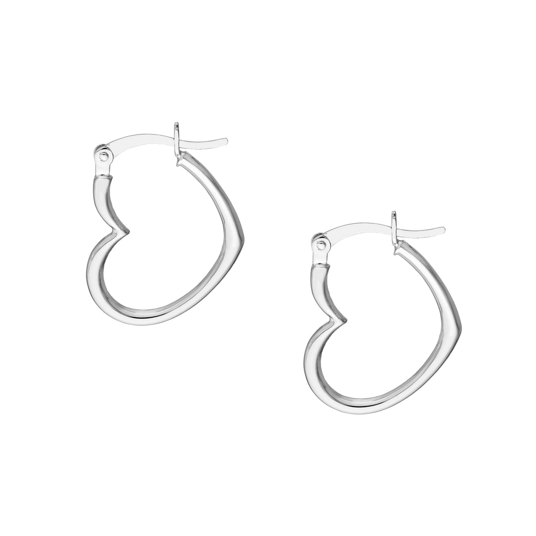 19mm Tilted Heart Hoop Earrings