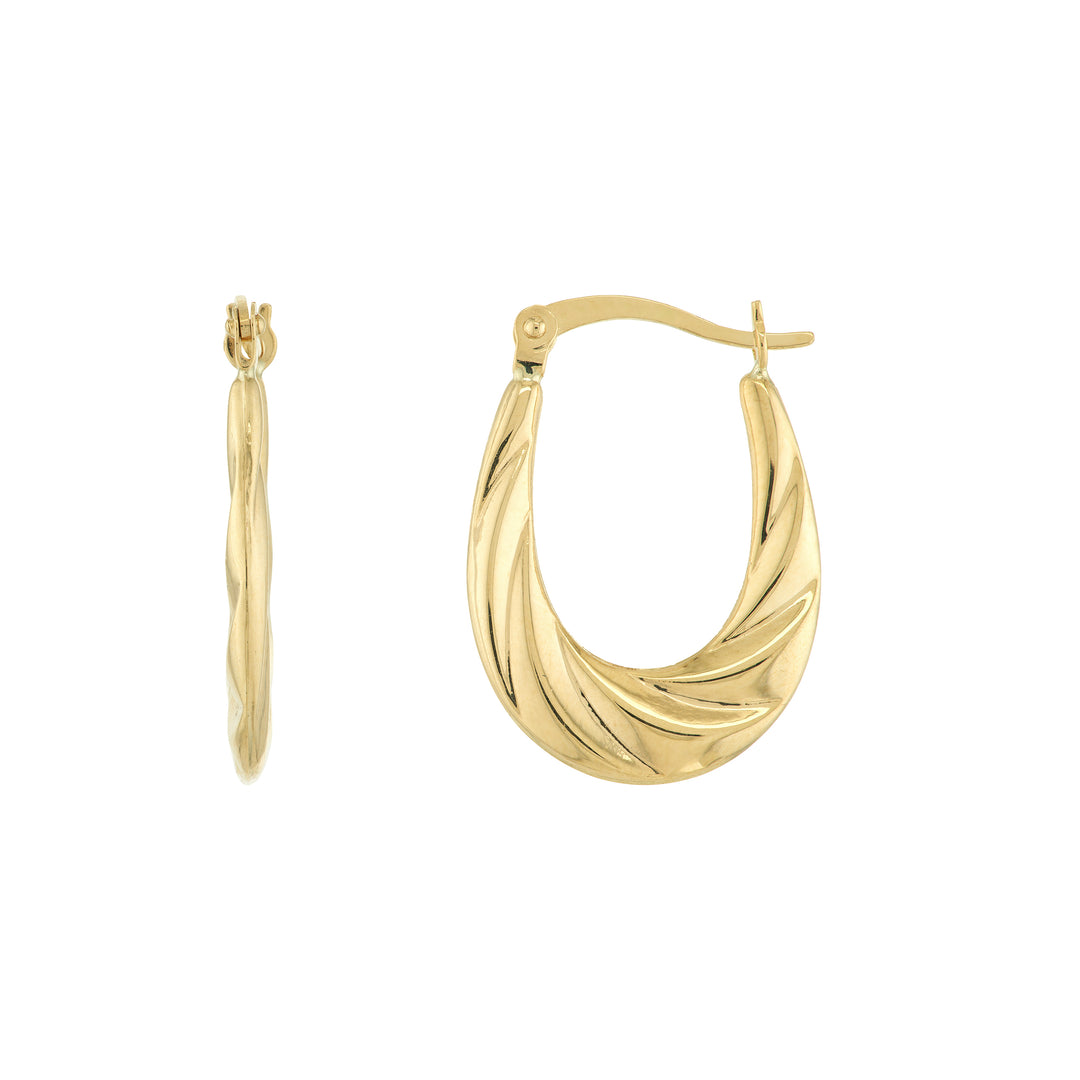 Twisted Oval Hoop Earrings