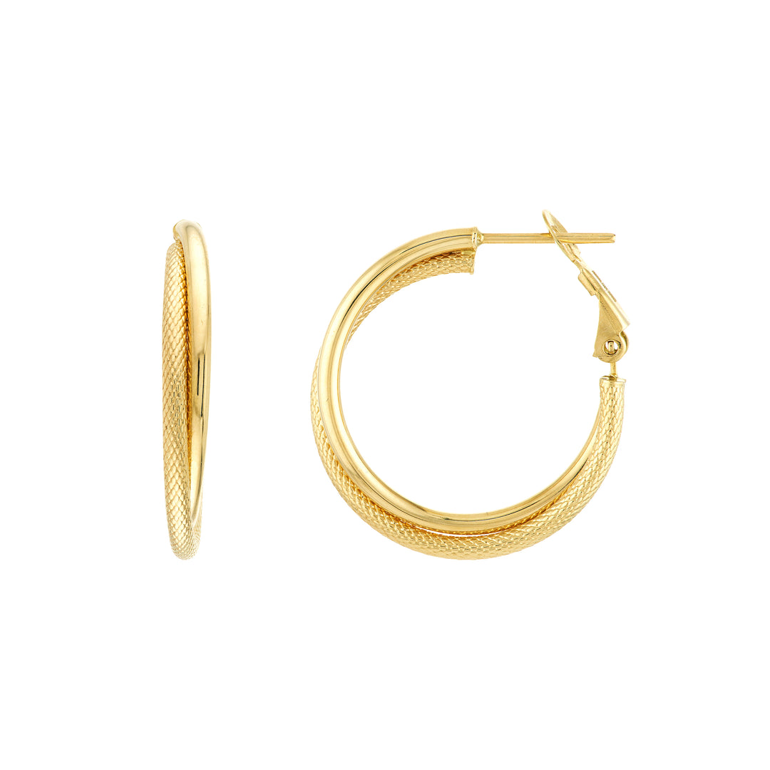 Entwined Hoop Earrings with Omega Back