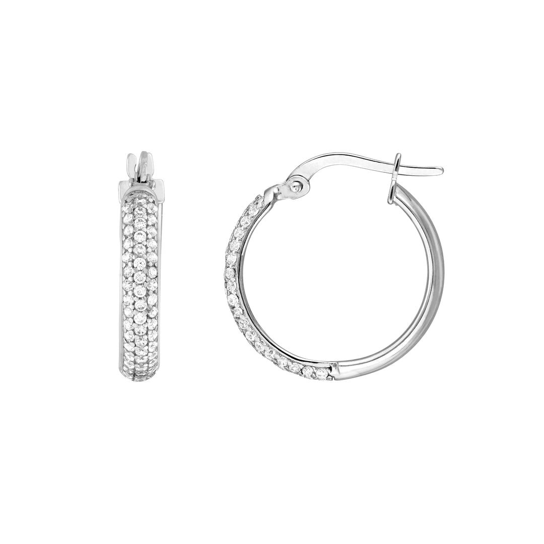 Pave CZ Hoop Earrings