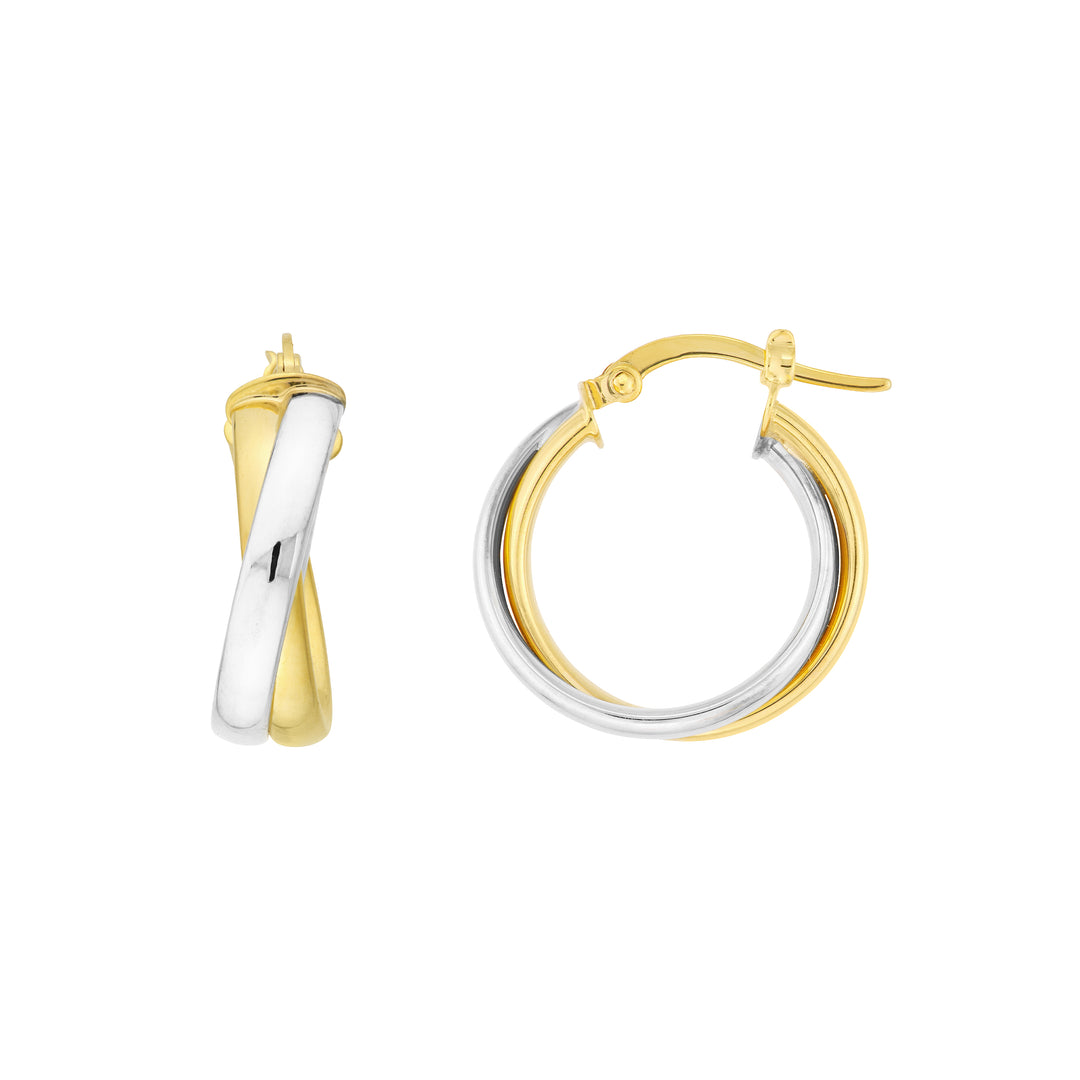 Two-Tone Interwoven Hoop Earrings