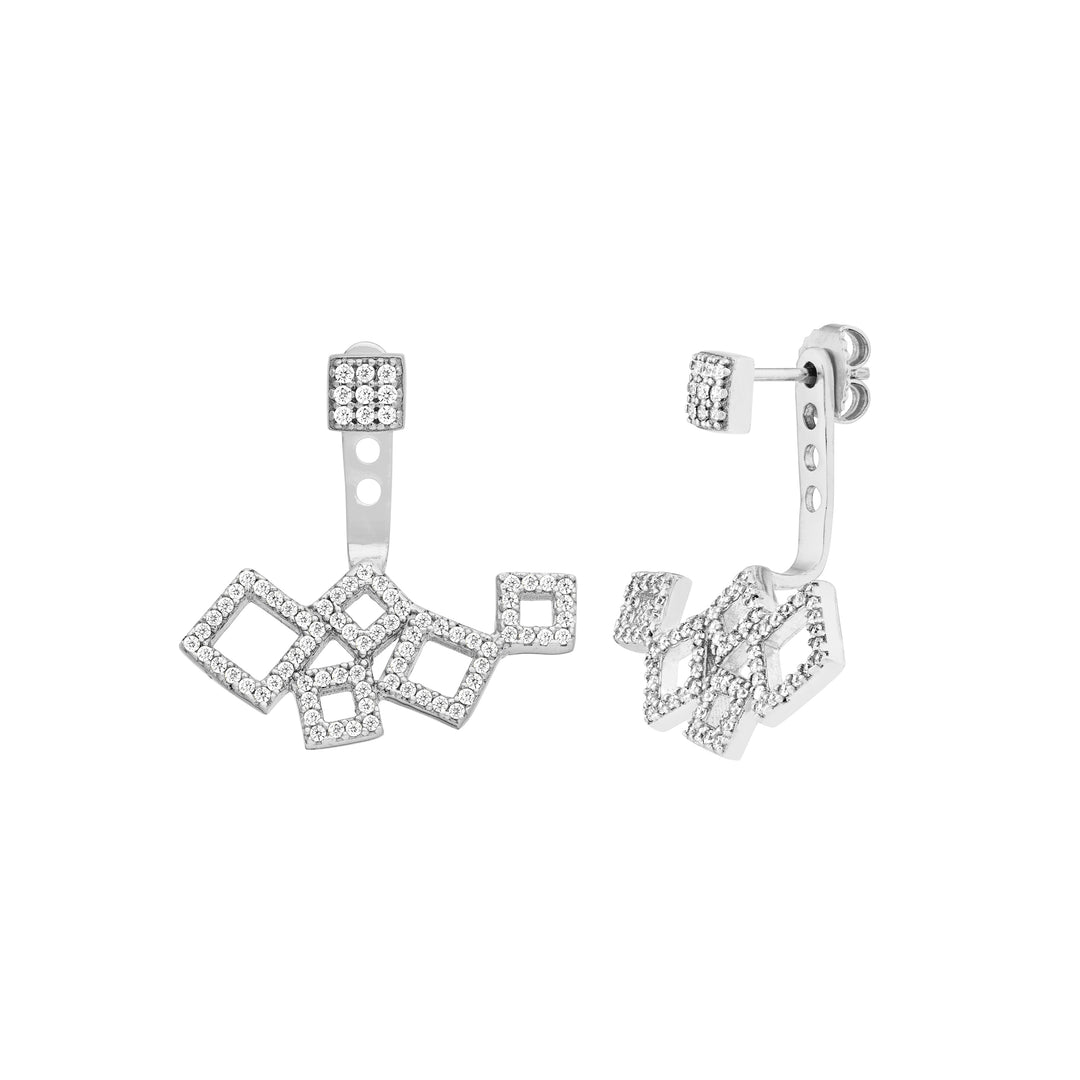 Multi Cube CZ Stud Earrings