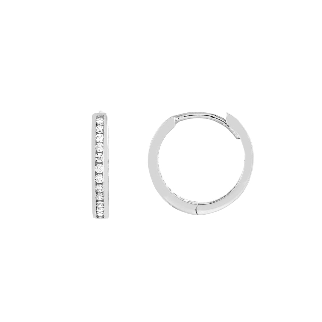 Reversible CZ Mini Hoop Earrings