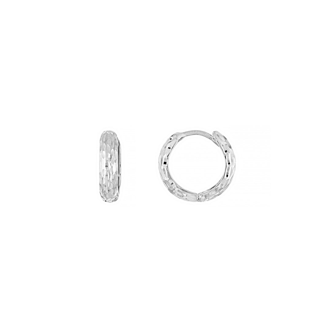 Diamond-Cut Front Hoop Earrings