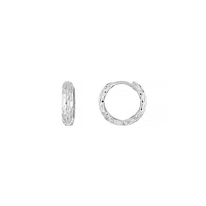 Diamond-Cut Front Hoop Earrings