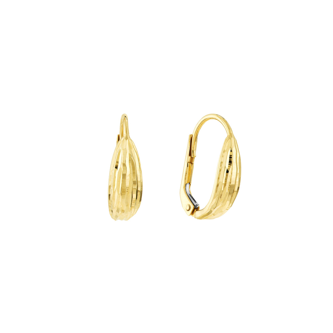 Ribbed Earrings on Leverback