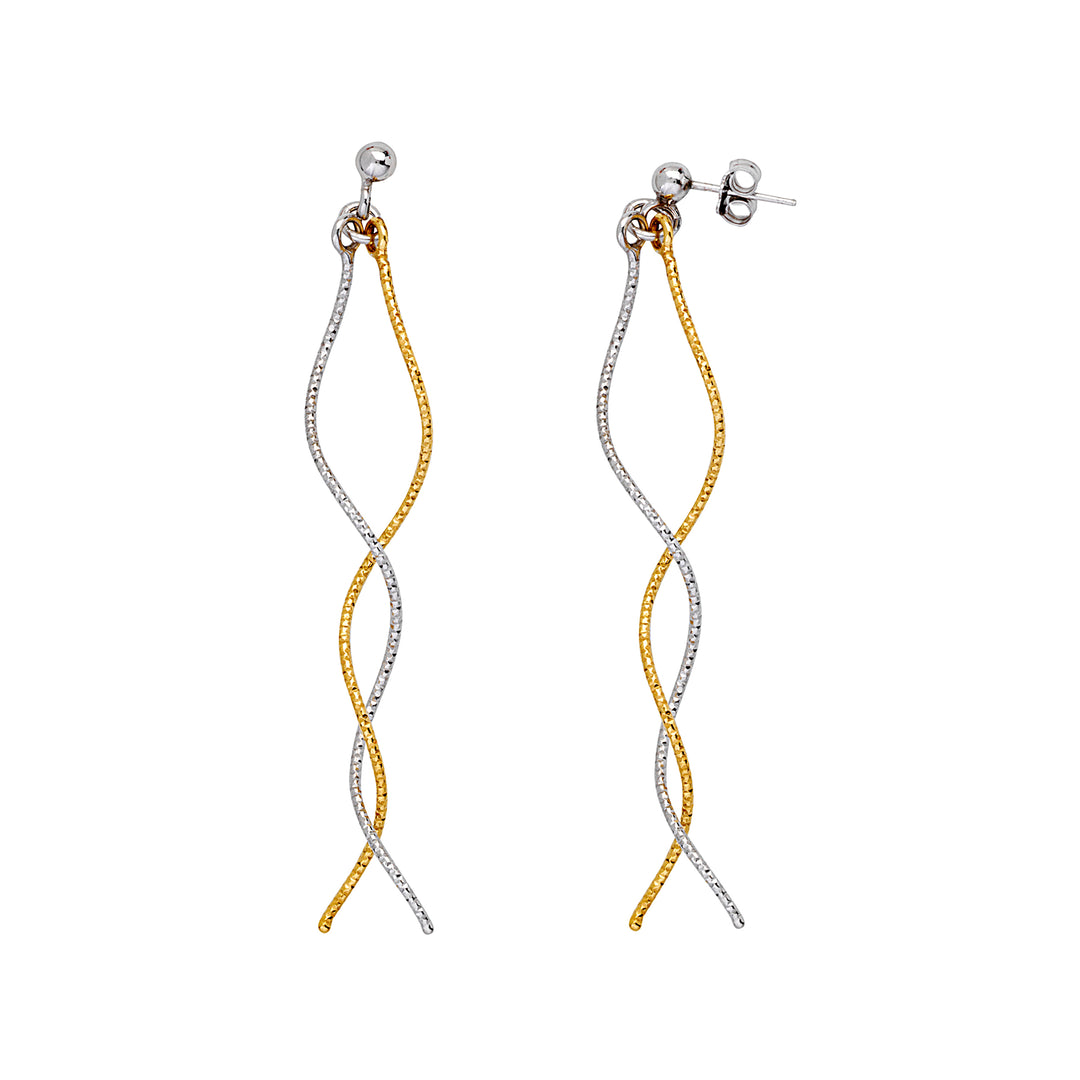 Sterling Silver Yellow Gold/Plated Spiral Earrings