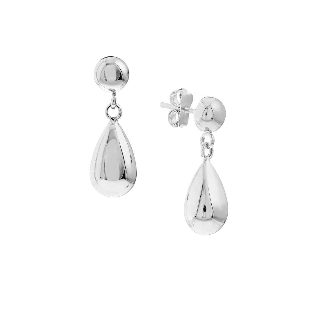 Bead Stud Earrings with Teardrop Dangle