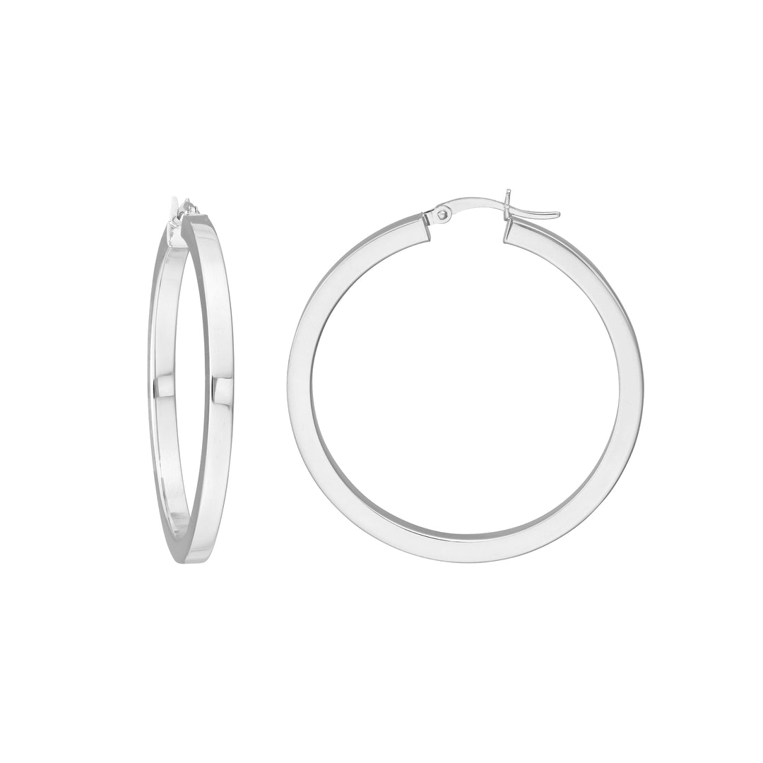 3mm x 40mm Square Tube Hoop Earrings