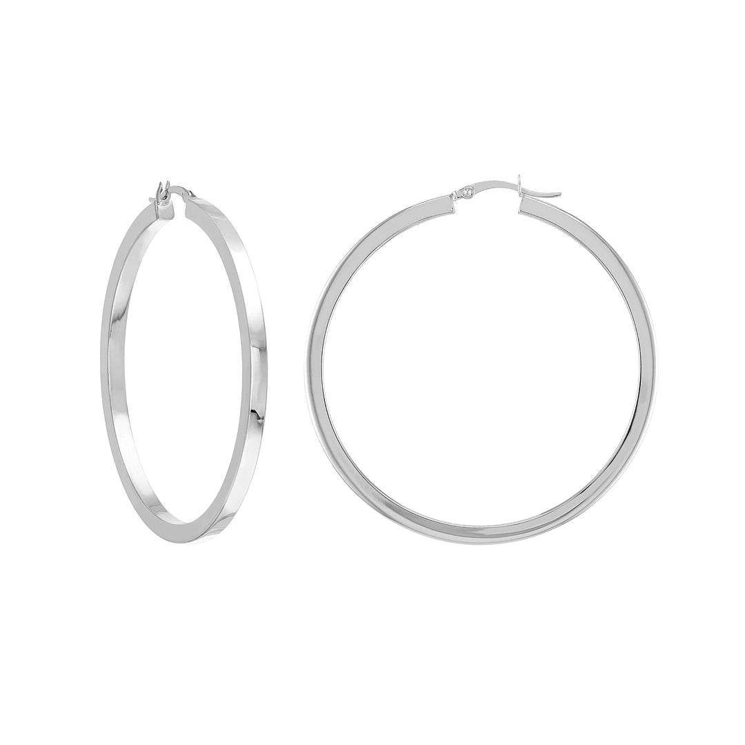 3mm x 50mm Square Tube Hoop Earrings