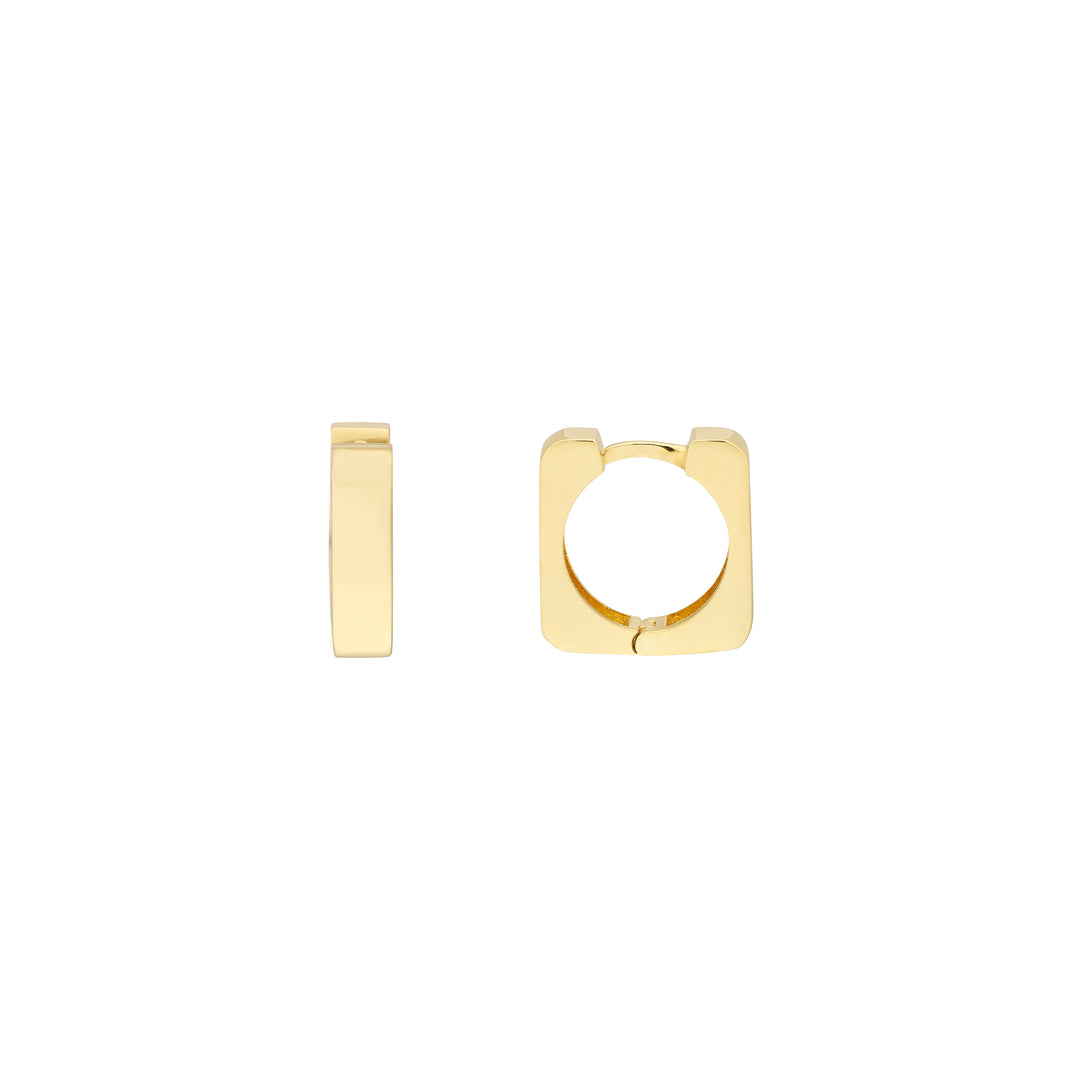 12.30mm Square Huggie Earrings