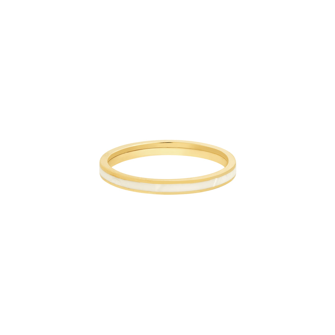 White Enamel Band Ring