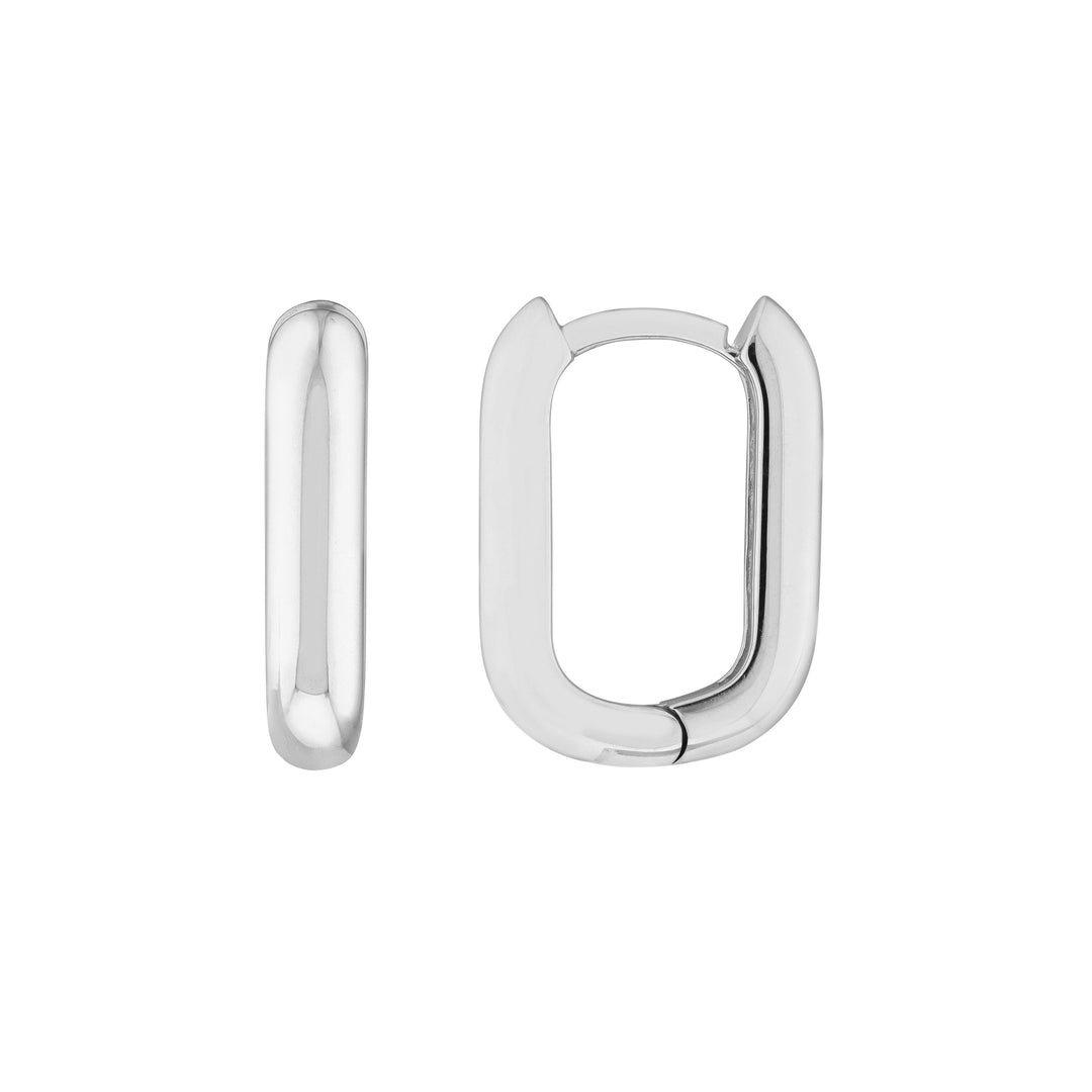 15mm Oblong Polished Mini Hoops