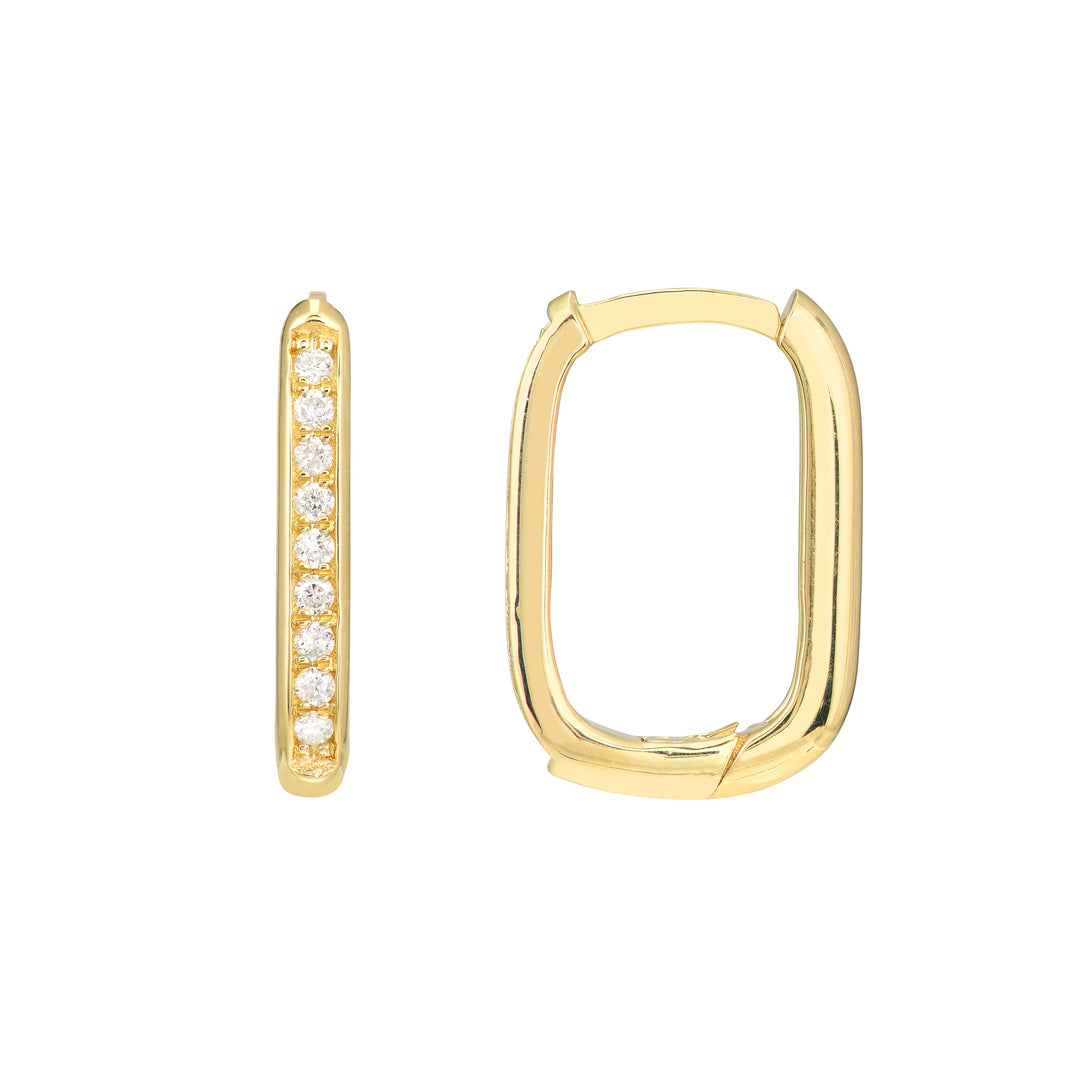 Diamond Channel 12mm Hoop Earrings