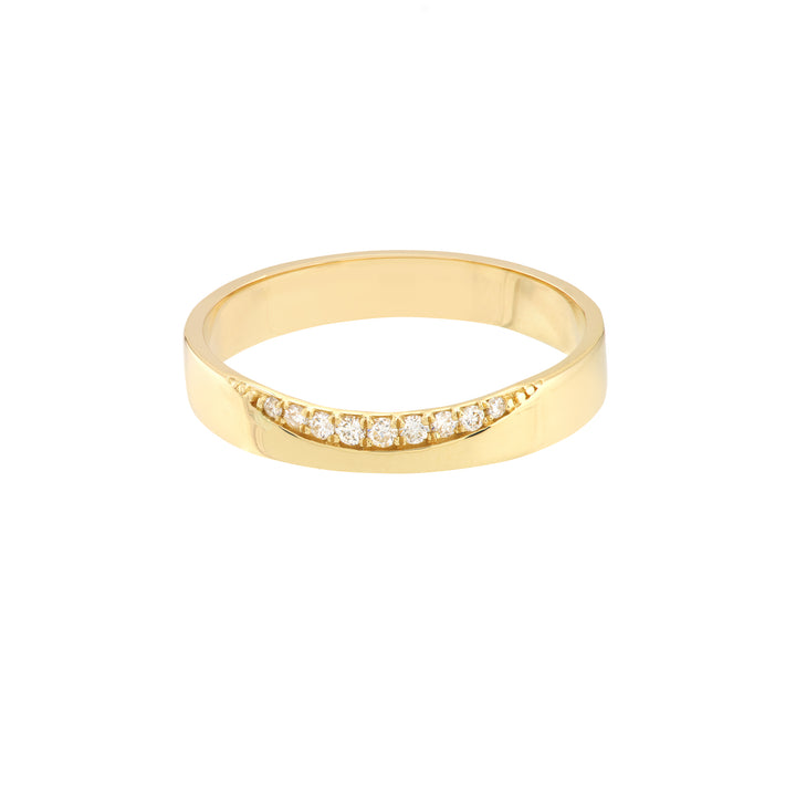 Diamond Curved Side Polished Band