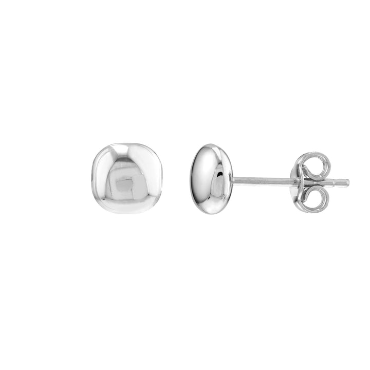 6.0mm Cushion Pebble Stud Earrings