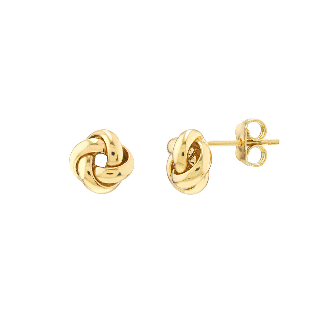 9mm Puffed Love Knot Stud Earrings