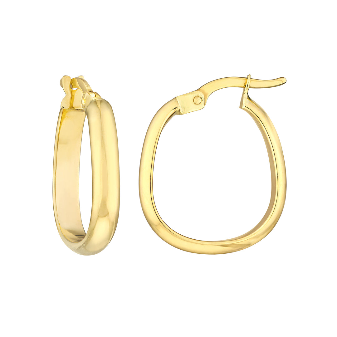 Off Round Polished Hoop Earrings