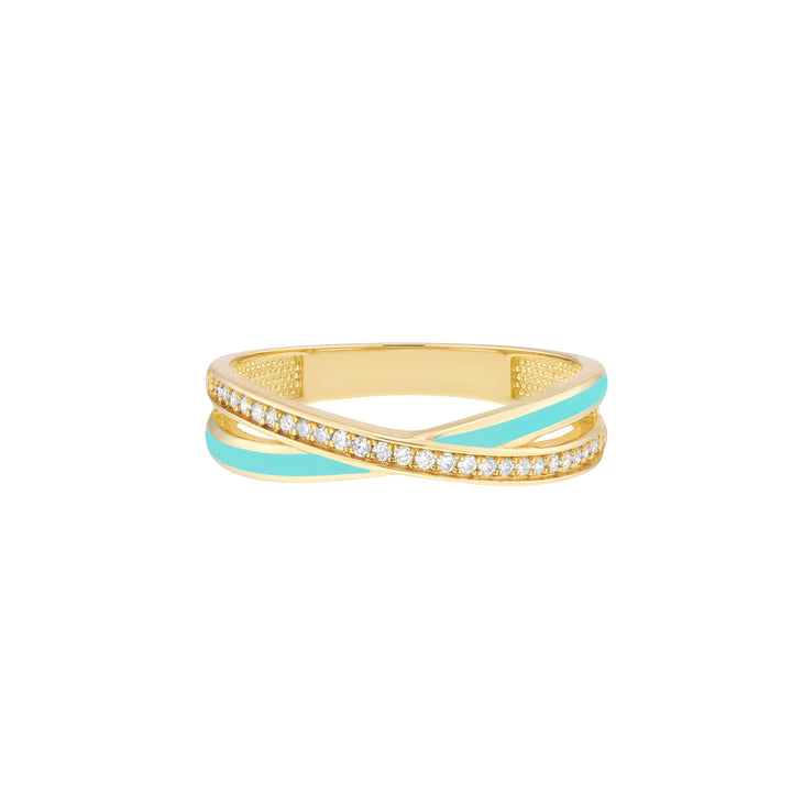 Diamond Turquoise X Ring