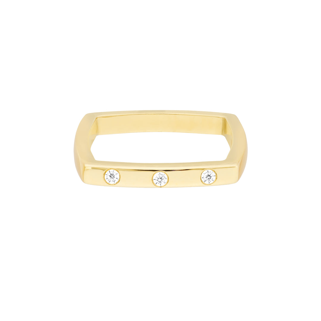 Bold Diamond Square Band Ring