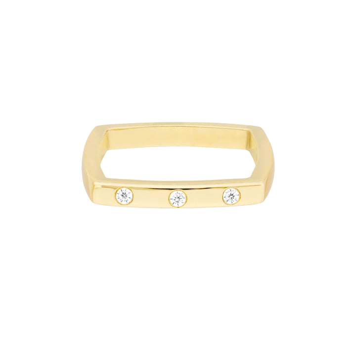 Bold Diamond Square Band Ring