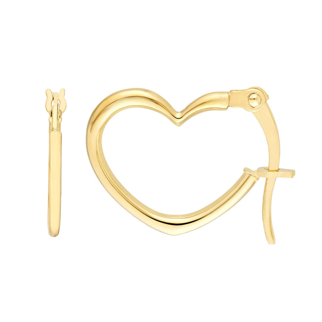 18mm Tilted Heart Hoop Earrings