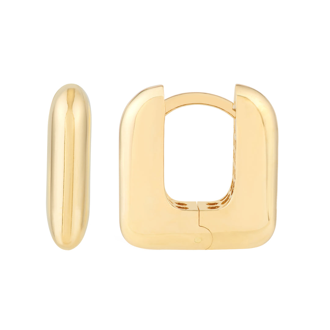 Rounded Square Huggie Earrings