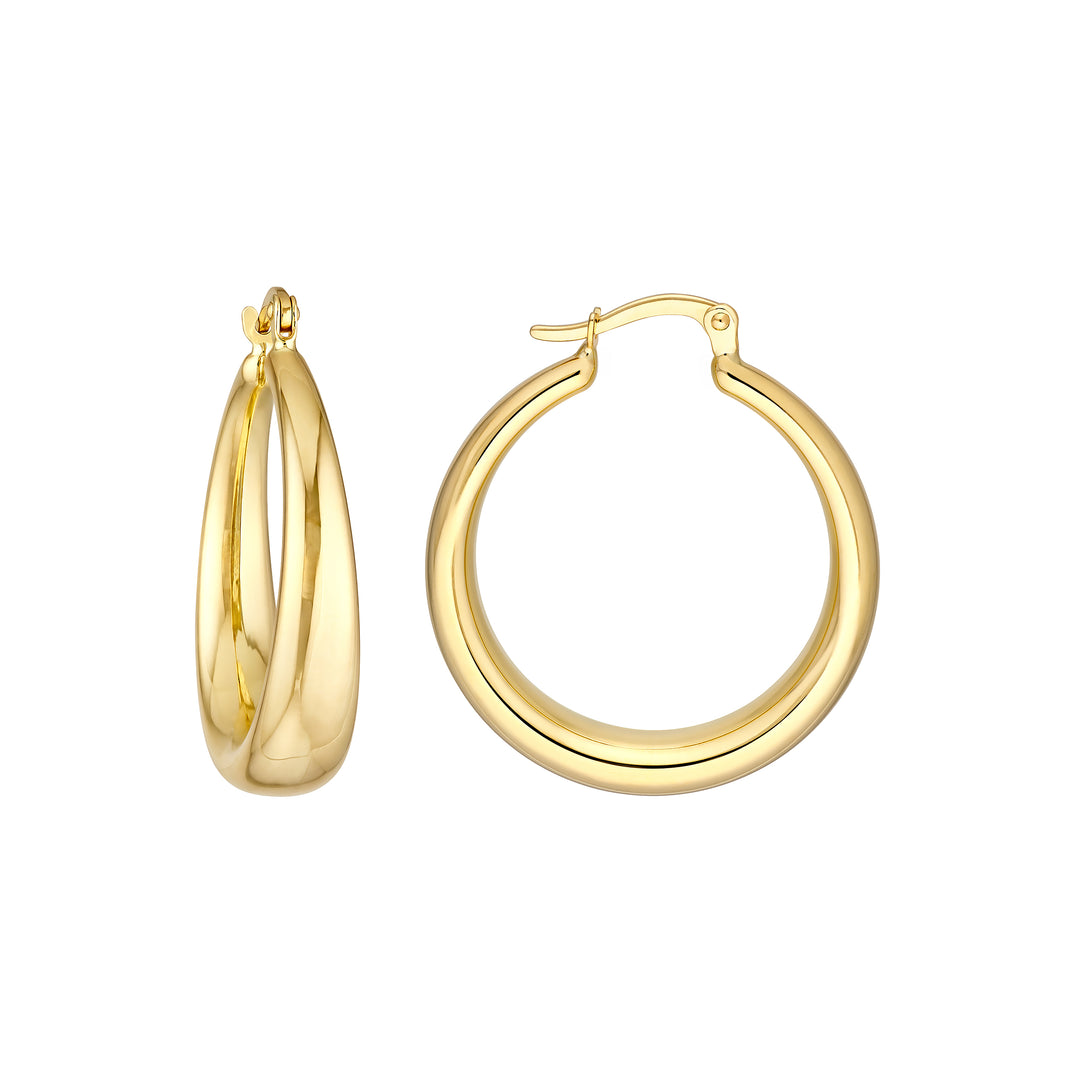 31mm Polished Round Hoop Earrings