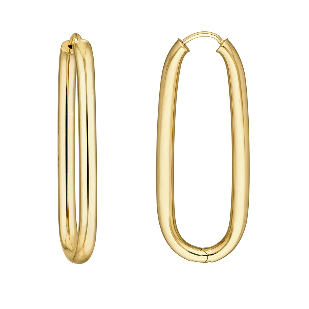 38.3mm Oval Round Hoop Hinged Earrings