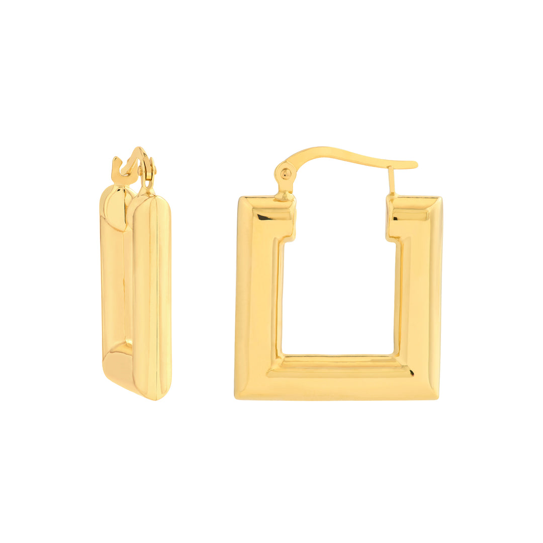 Square Polished Puff Earrings