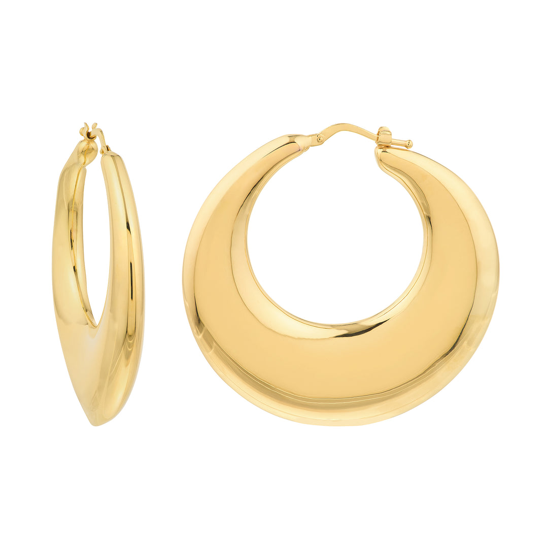 Large Graduated Puffed Hoop Earrings