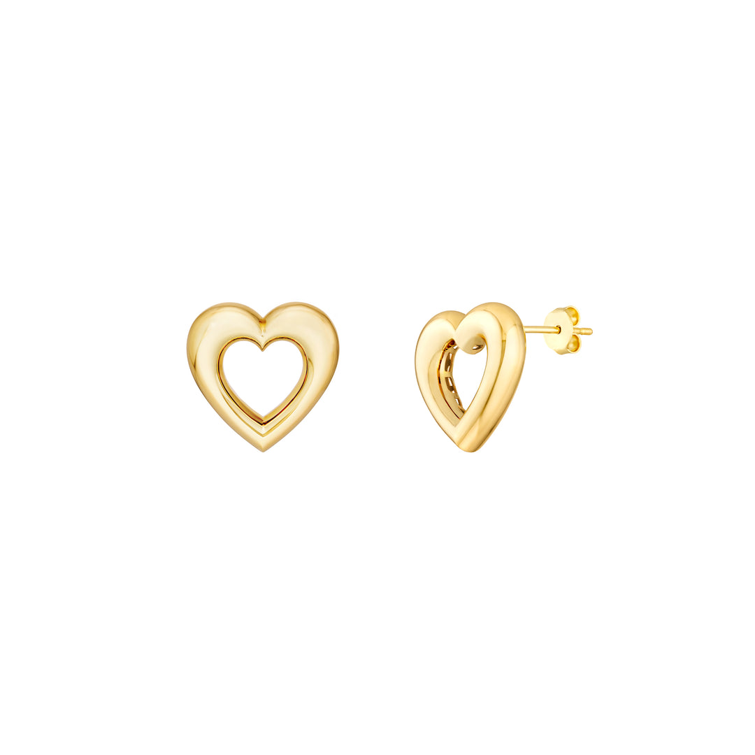 Open Heart Stud Earrings