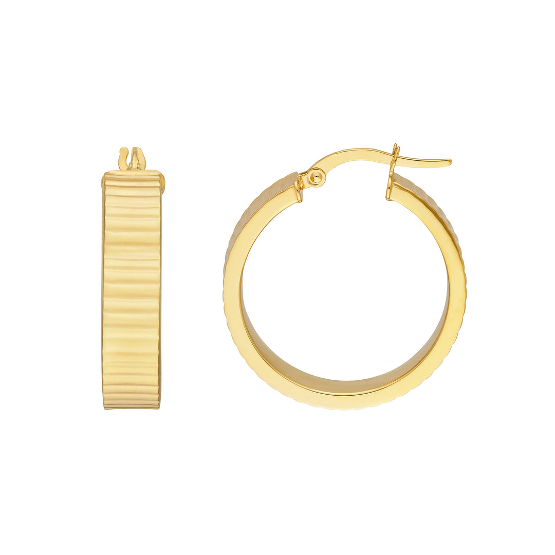 20mm Line Round Hoop Earrings