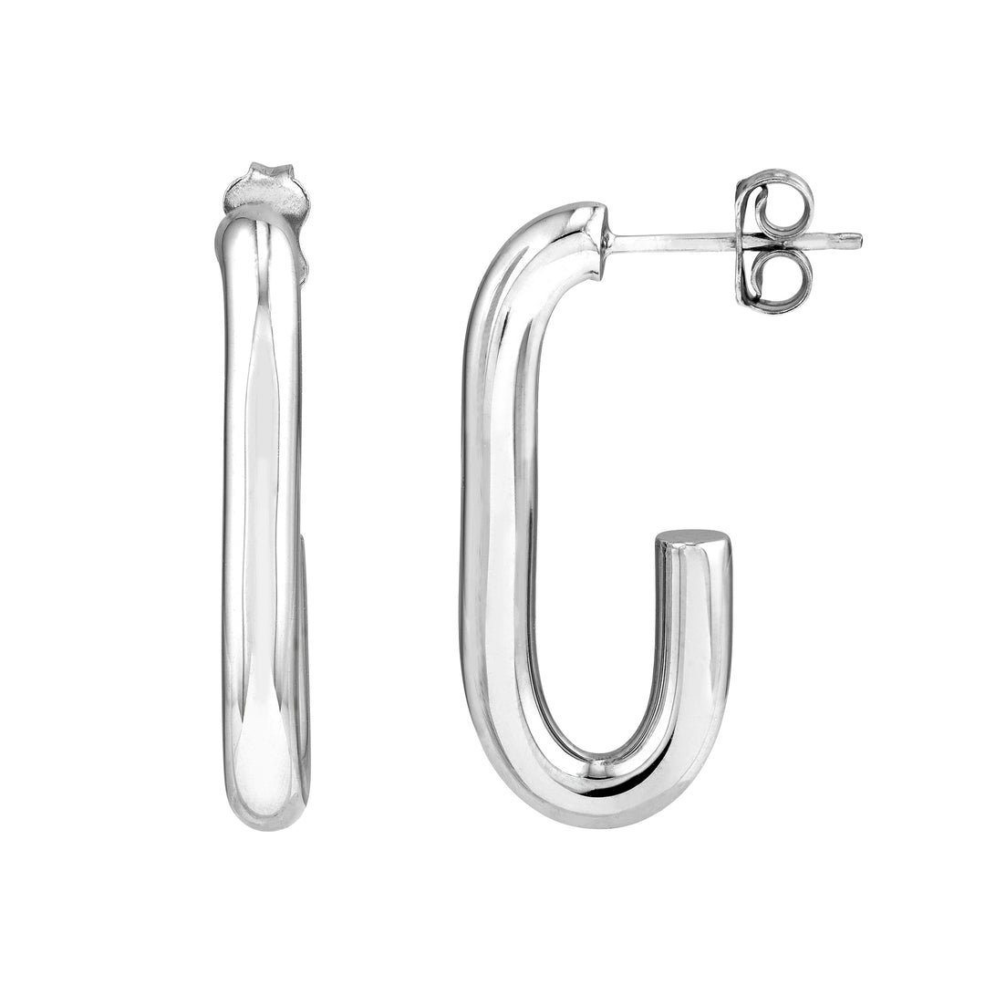 Sterling Silver J-Hoop Earrings