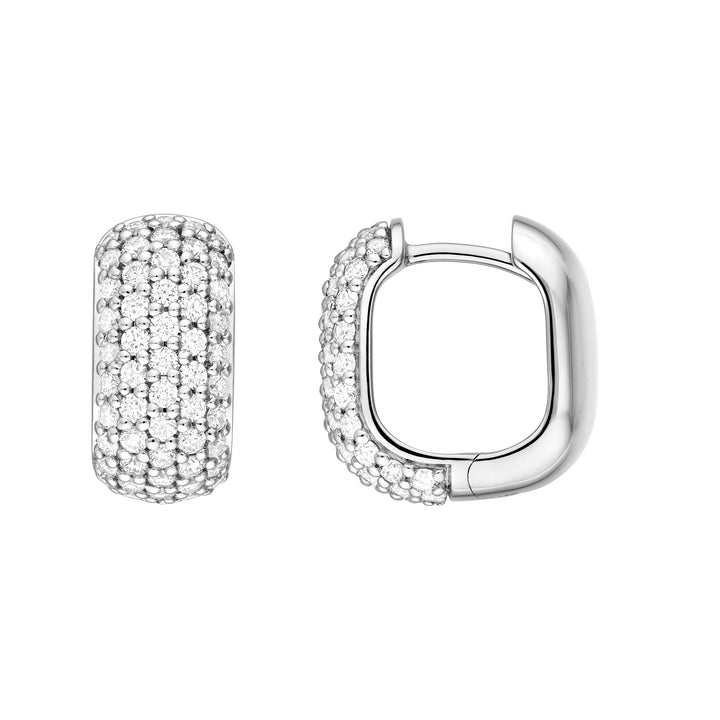 5 Row Pave Diamond Paper Clip Huggies (7/8tcw)