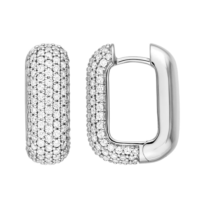 5 Row Pave Diamond Paper Clip Huggies (1-1/3tcw)