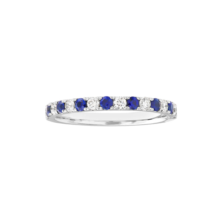 Sapphire & Diamond Stackable Band