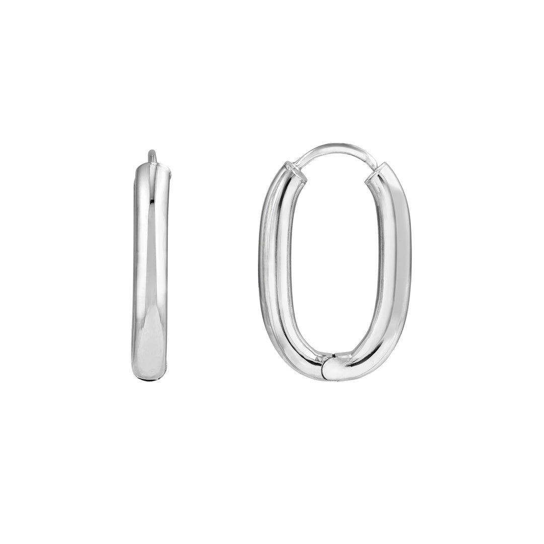 Sterling Silver Oval Hoop Earrings