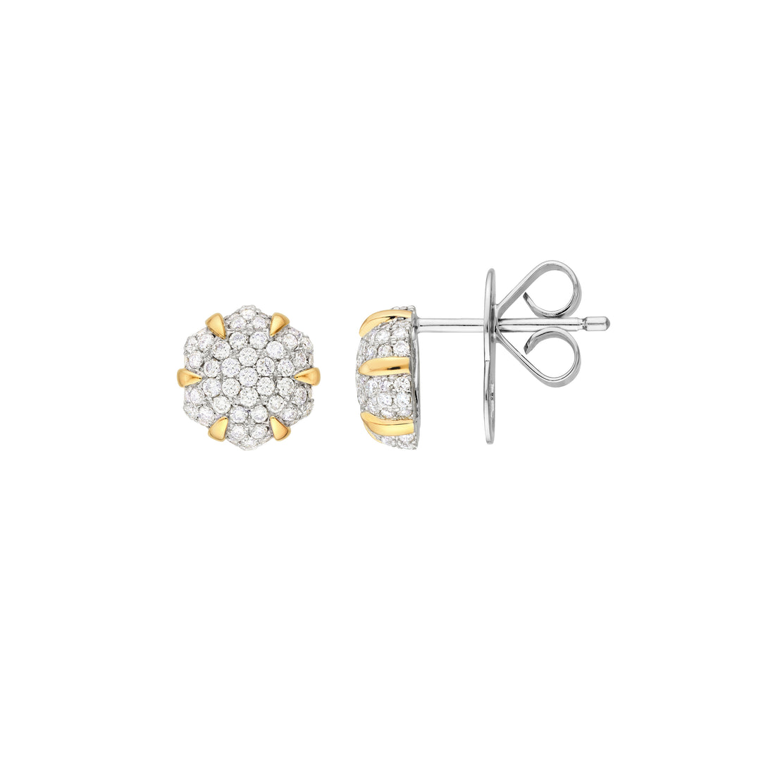 Diamond Pave Hexagon Stud Earrings (1/2tcw)