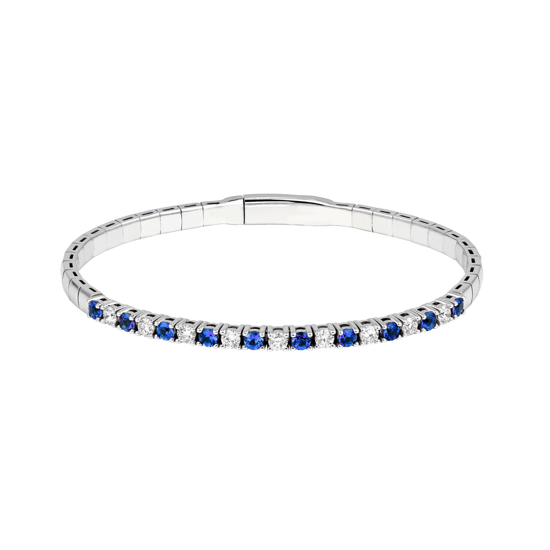 Sapphire & Diamond Flexi Tennis Bangle (1-3/4tcw)