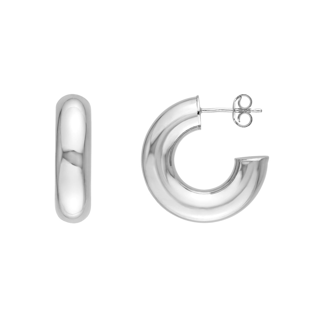 10mm Polished Open Hoop Earrings