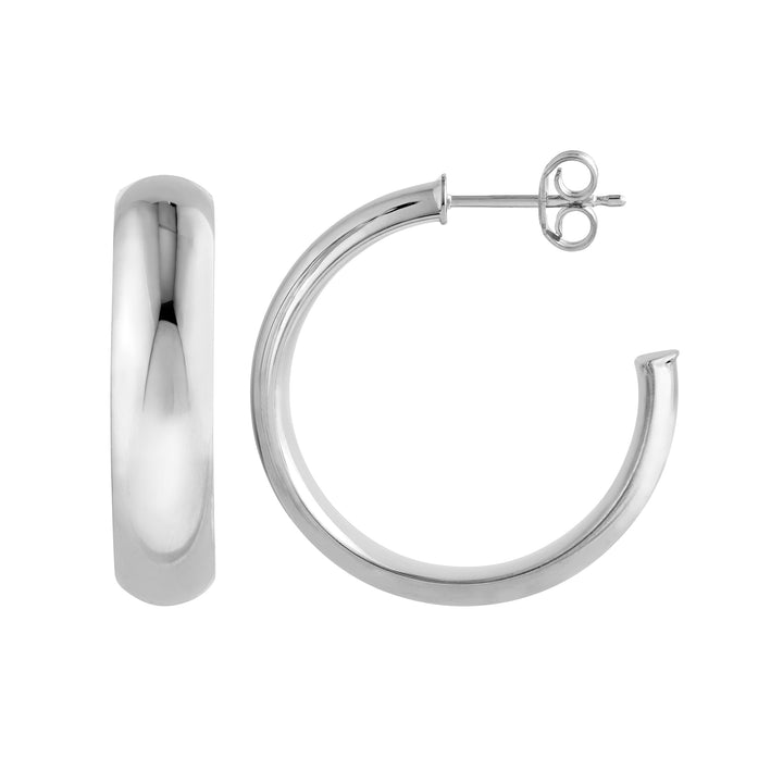 20mm D-Tube Round Hoop Earrings