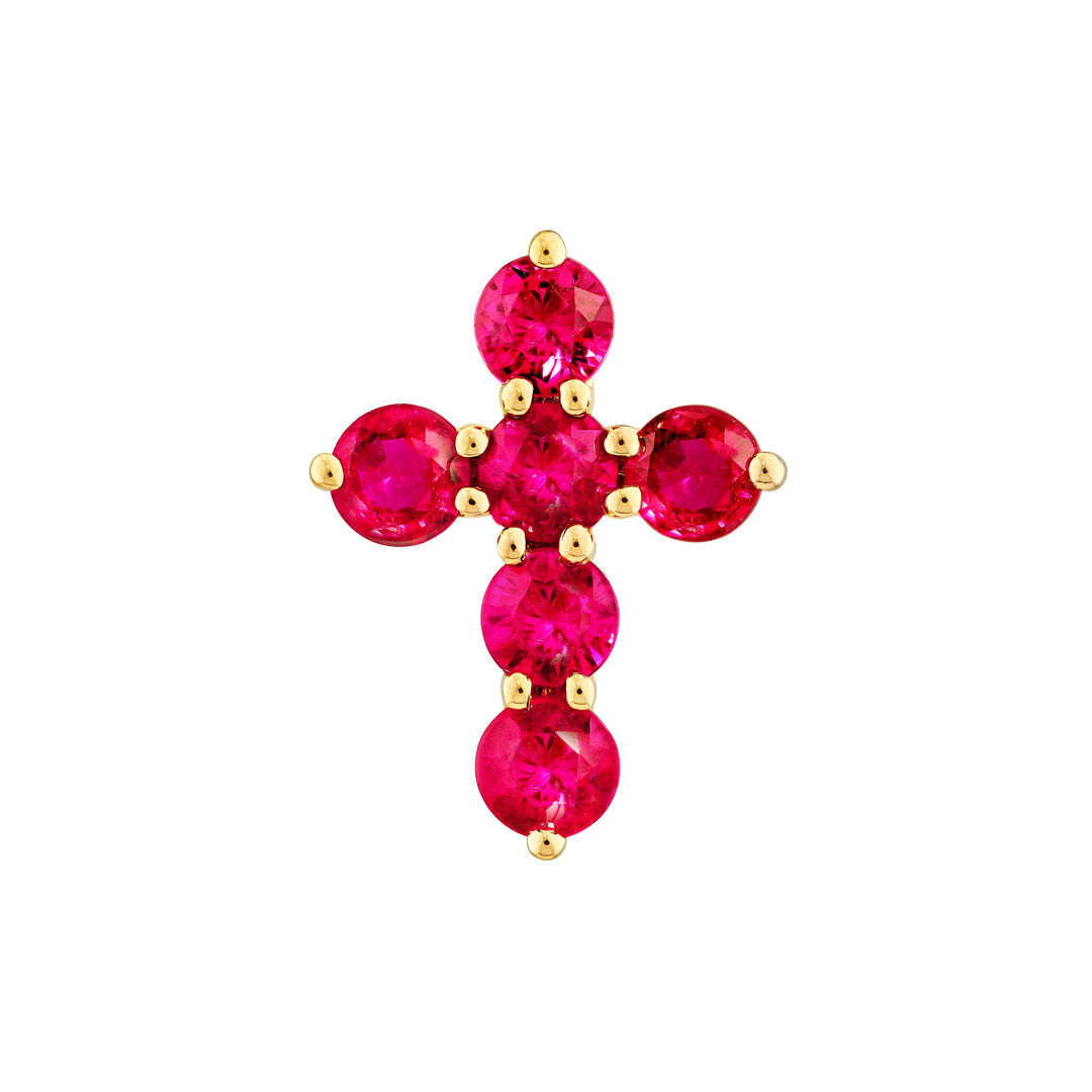 Ruby Stone Cross Pendant